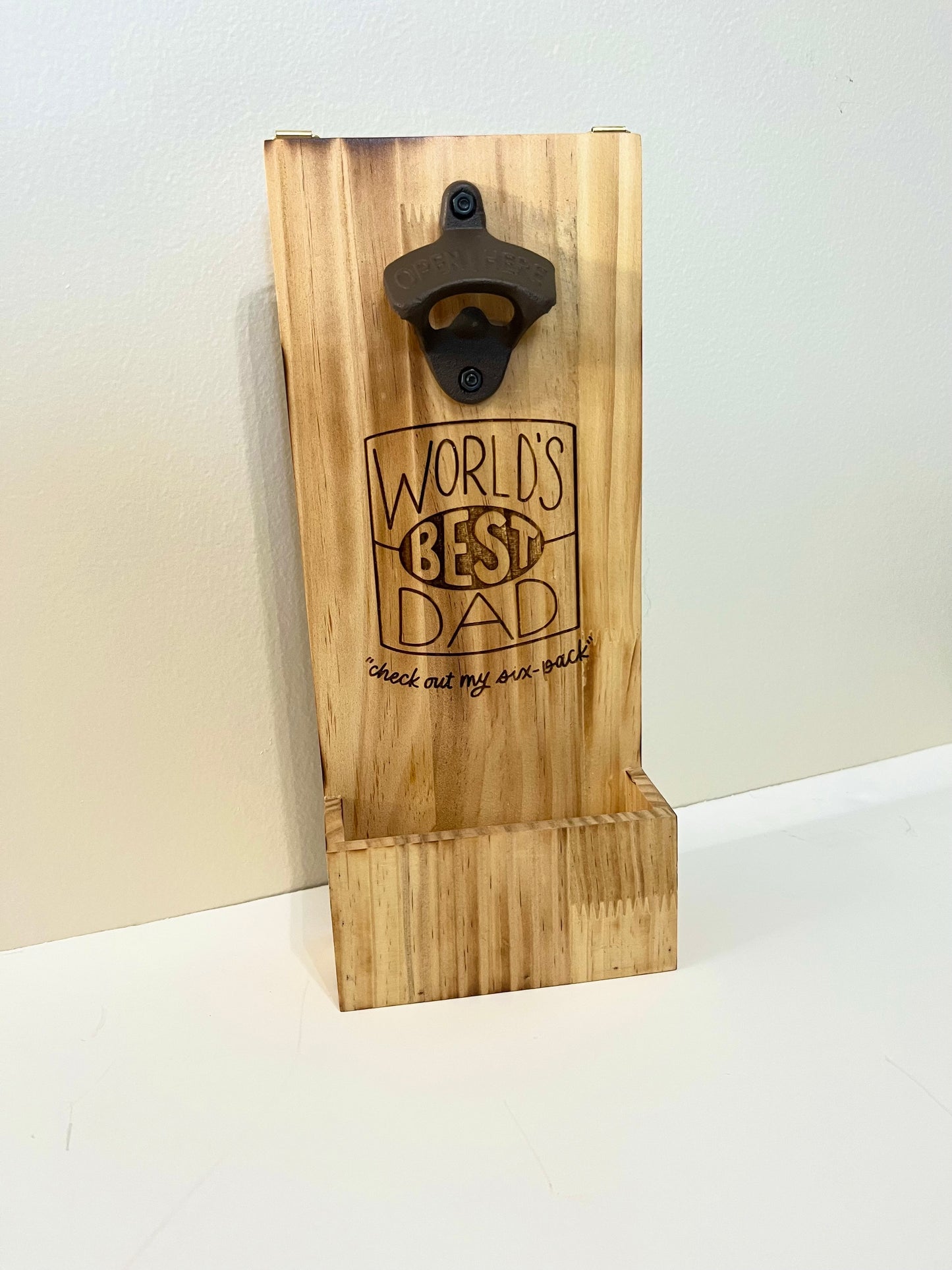 "World's Best Dad" Bottle Opener Wall Mount