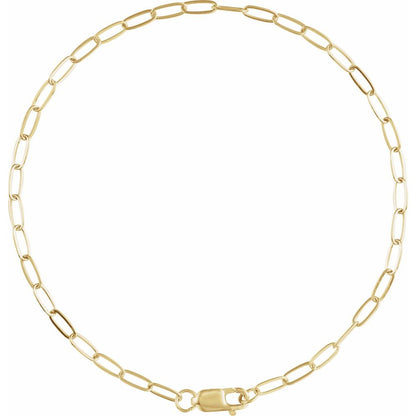 14K Yellow Gold Filled 2.1 mm Paperclip-Style Necklace & Bracelet