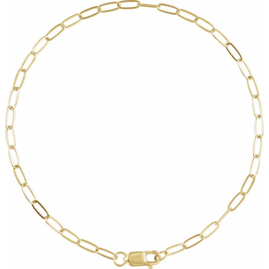 14K Yellow Gold Filled 2.1 mm Paperclip-Style Necklace & Bracelet