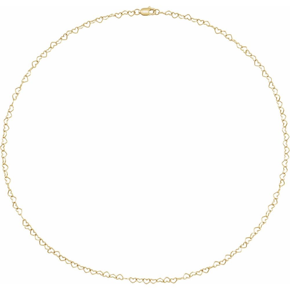 14K Gold-Filled Heart Link Chain Necklace & Bracelet