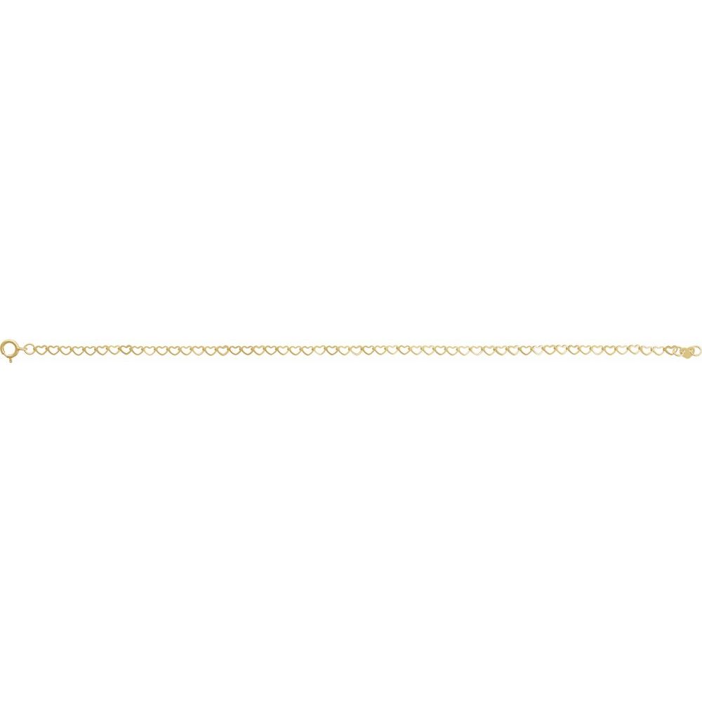 14K Yellow 2.5 mm Heart 6" Bracelet