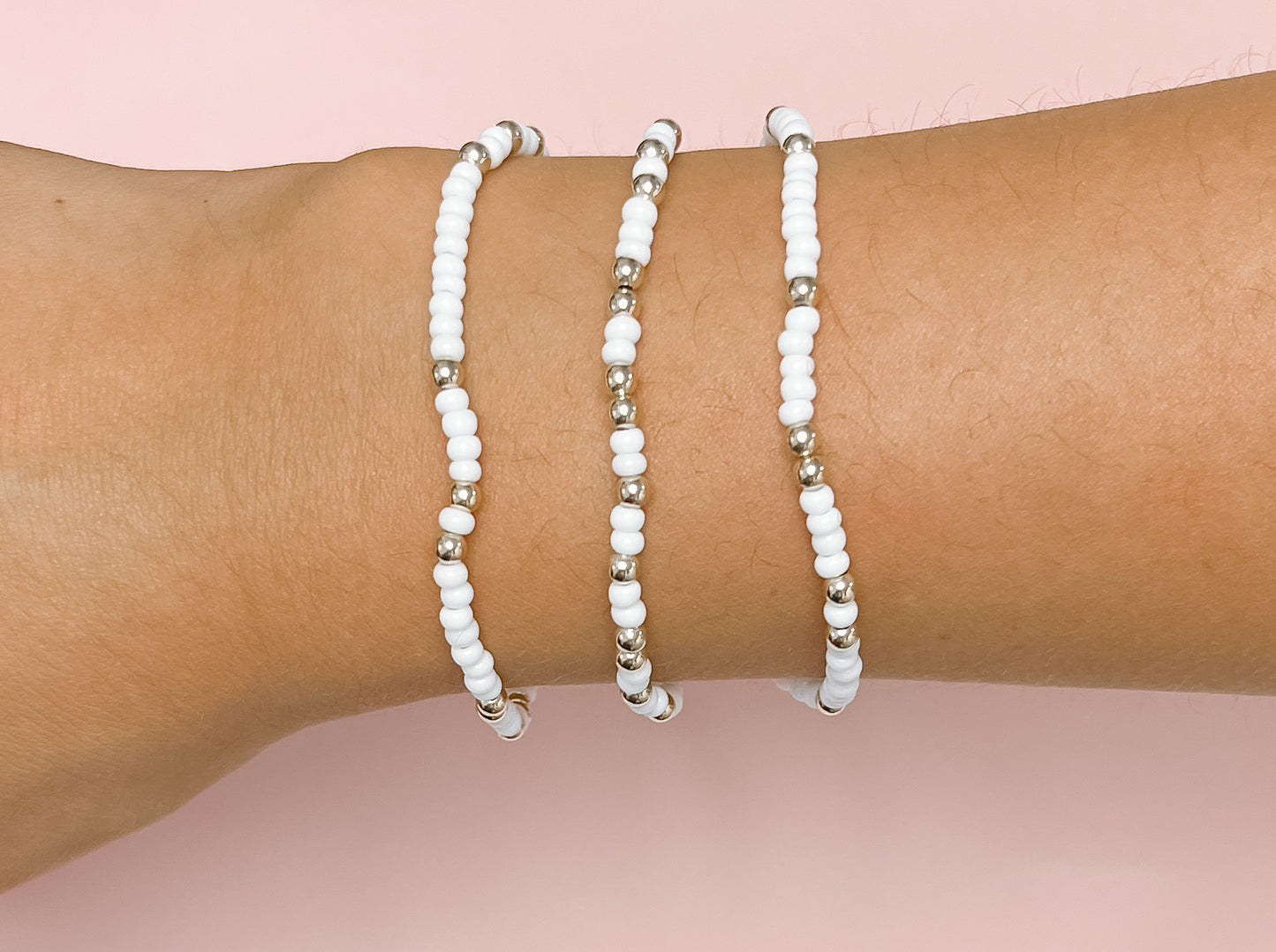 Dainty White Sprinkle Bracelet