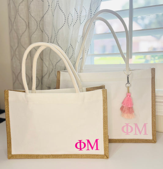 Sorority Medium & Large Canvas Tote Bag