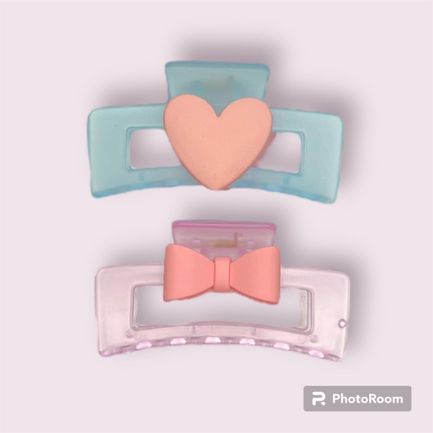 Heart & Bow Hair Claw Clip