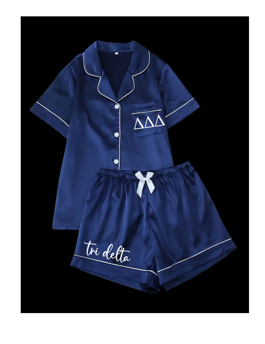 Sorority Short Set Pajamas-Navy