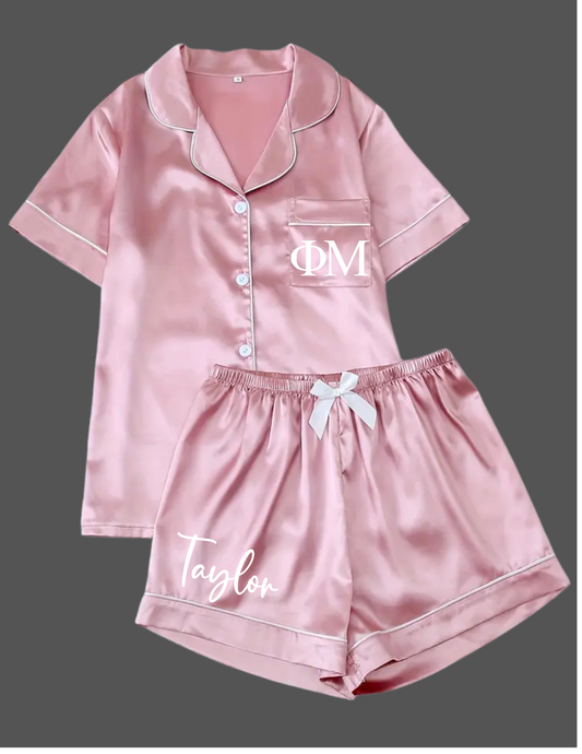 Sorority Short Set Pajamas-Pink