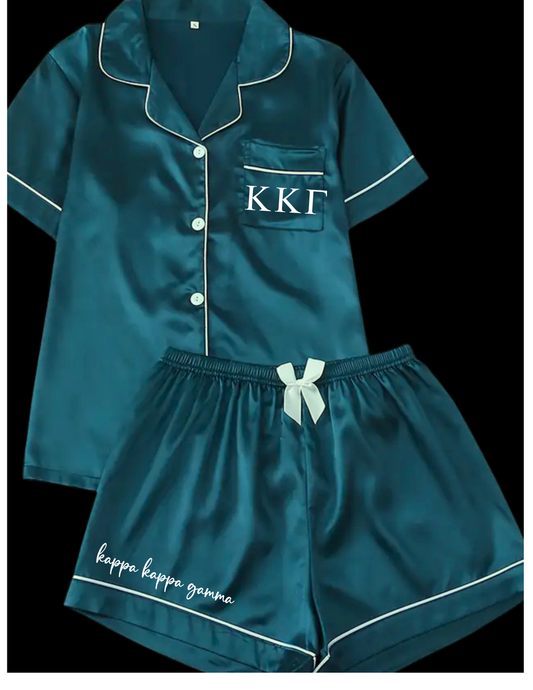 Sorority Short Set Pajamas-Green