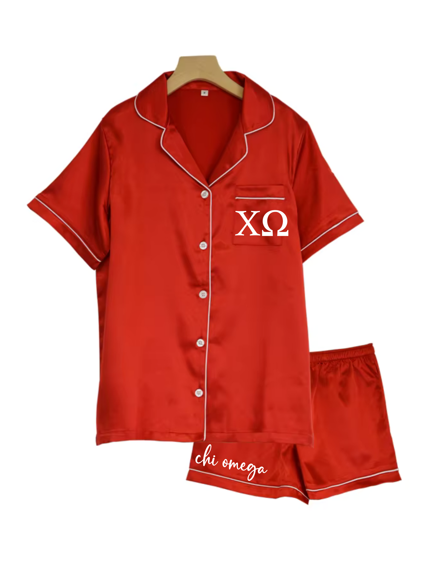 Sorority Short Set Pajamas-Red