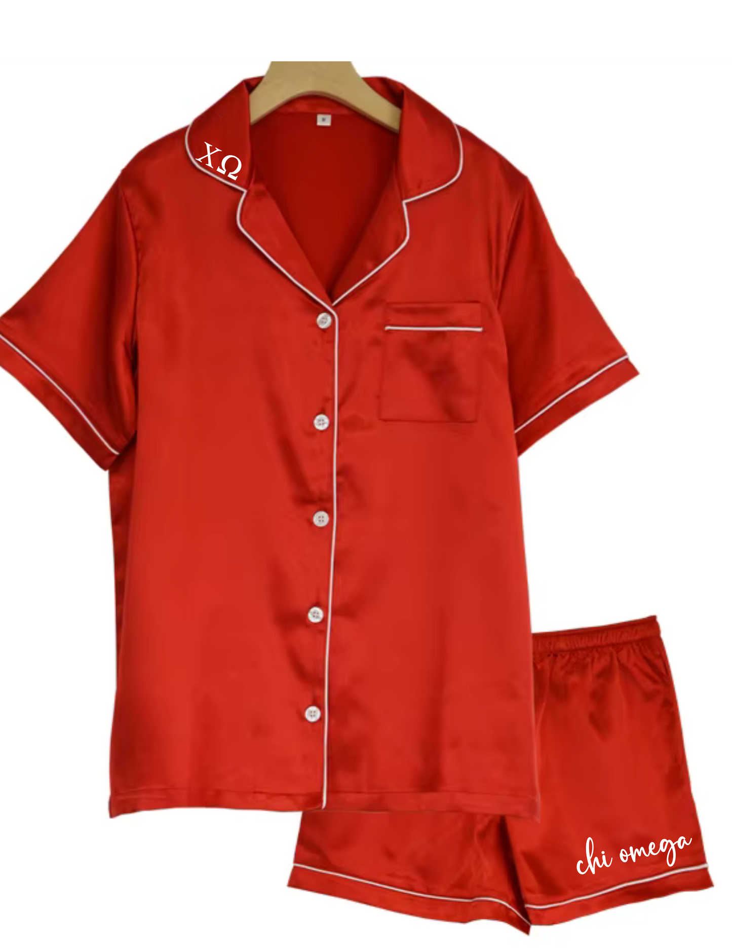 Sorority Short Set Pajamas-Red