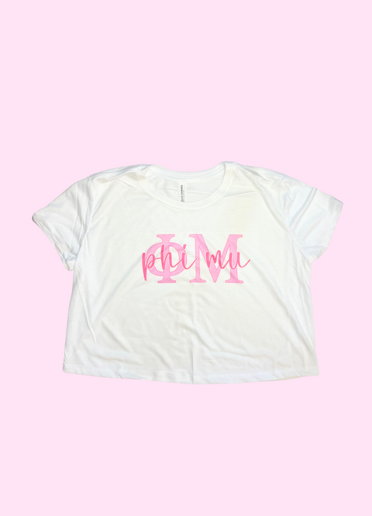 Sorority White Cropped Flowy T-Shirt
