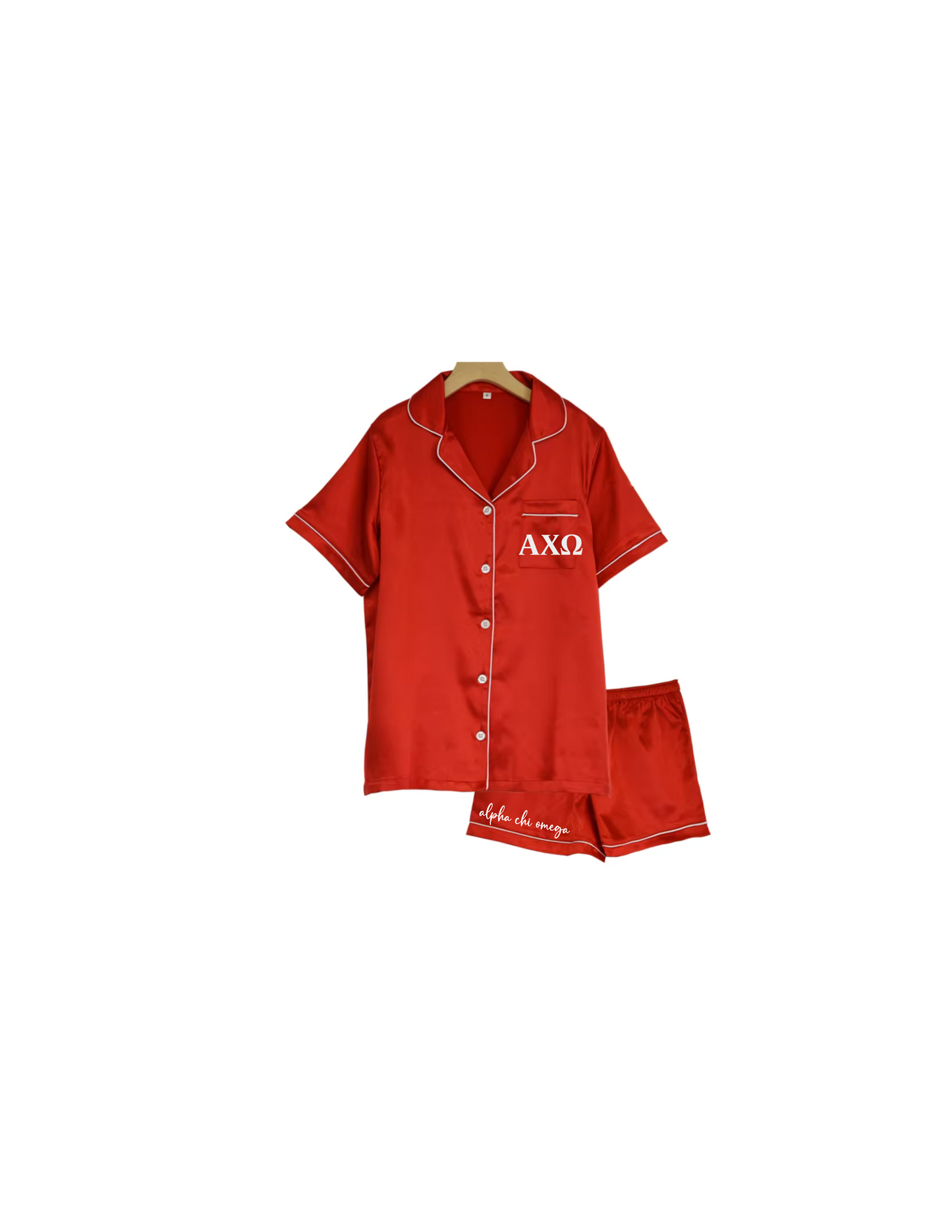 Sorority Short Set Pajamas-Red