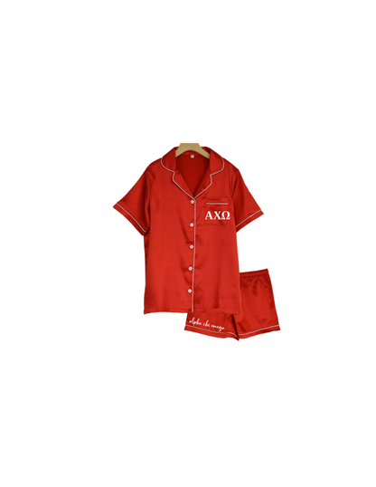 Sorority Short Set Pajamas-Red