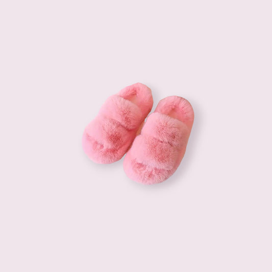 Girls Plush Cozy Slippers-Pink