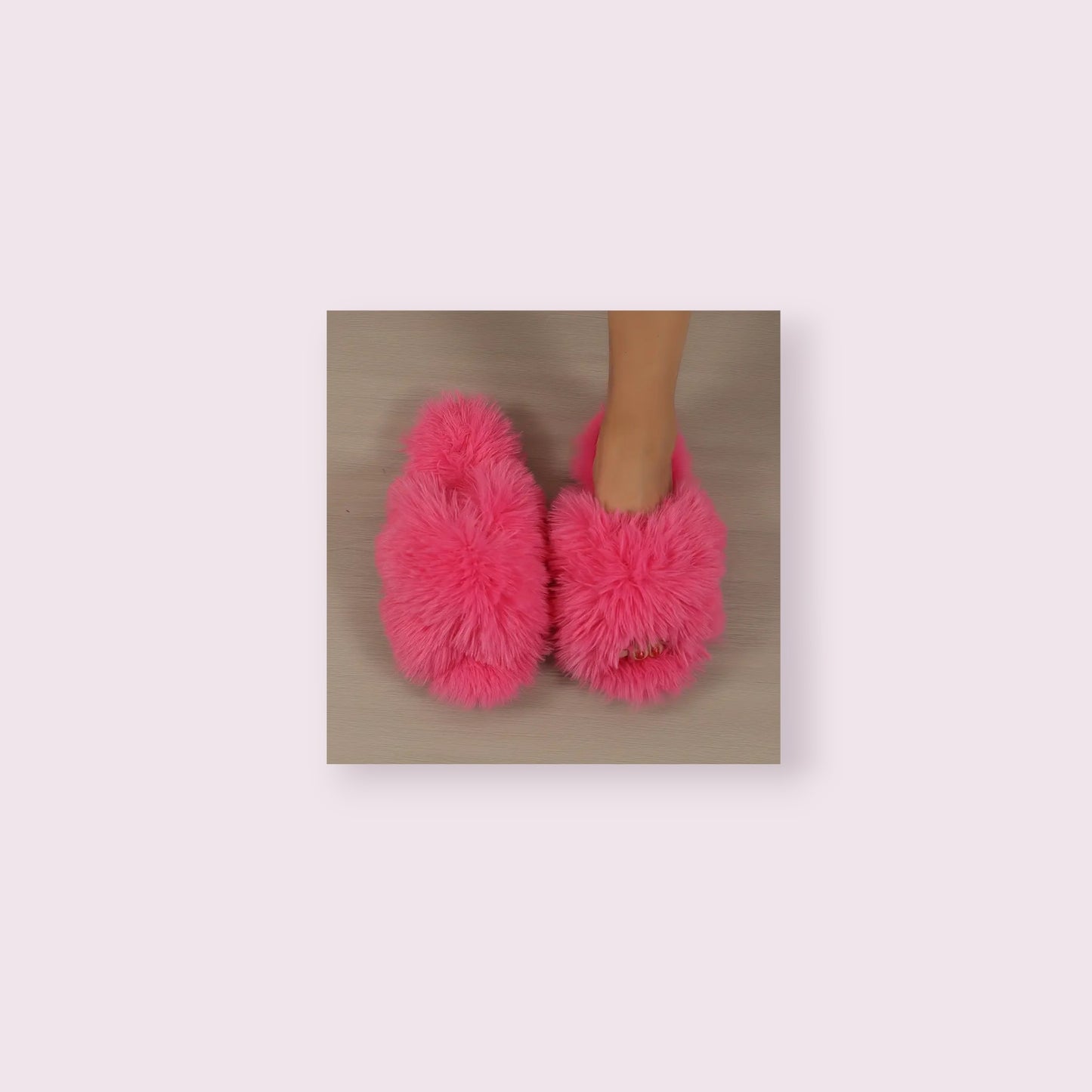 Dance Womens Fluffy Slippers - Rose Pink