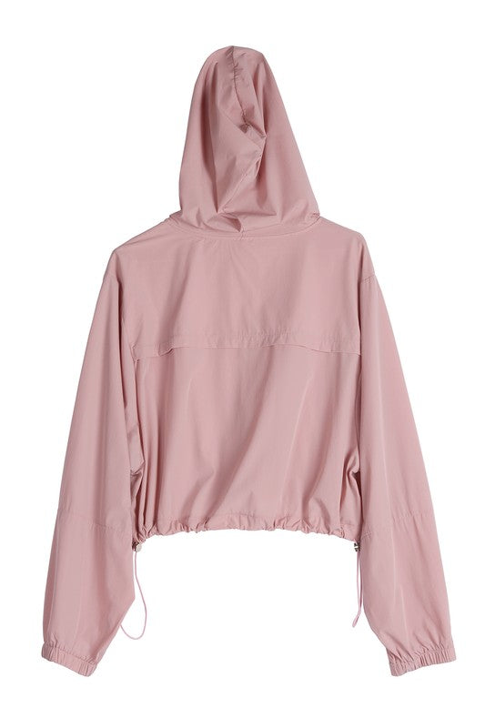 Cropped Hooded Wind Breaker