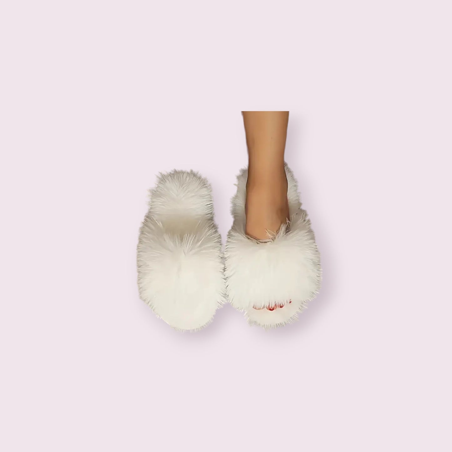 Dance Women's Fluffy Slippers - White