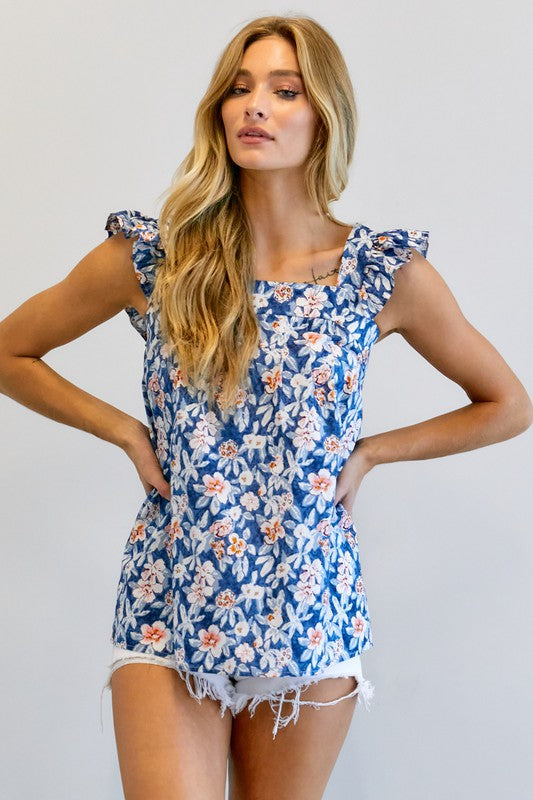 Floral Printed Ruffle Top