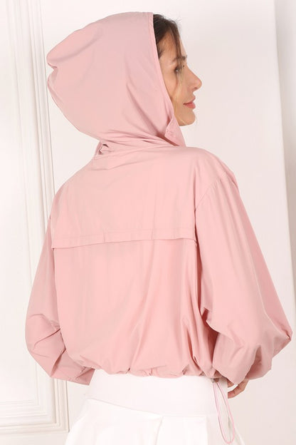 Cropped Hooded Wind Breaker