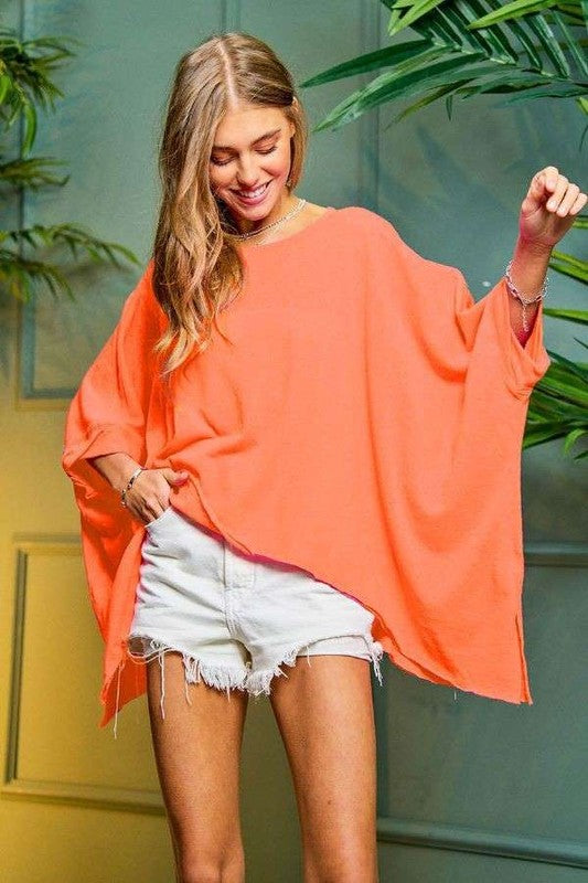 Round Neck Loose Kimono Sweater