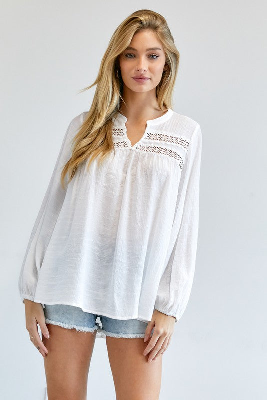 Classic V-Neck Blouse Top