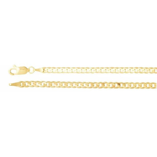 14K Yellow 3 mm Curb Chain Necklace