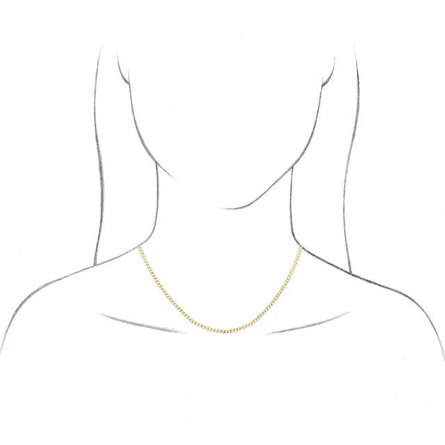 14K Yellow 3 mm Curb Chain Necklace