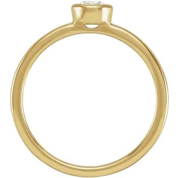 14K Yellow or White Gold Lab-Grown Diamond Bezel-Set Ring