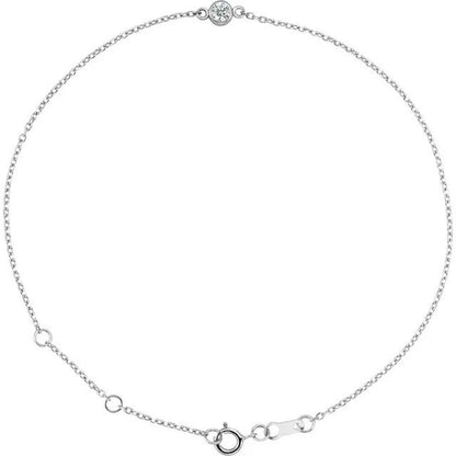 Natural Diamond Bezel-Set Solitaire Bracelet