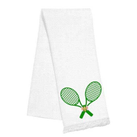Fringe Linen Towel - Tennis (Pink/Green)