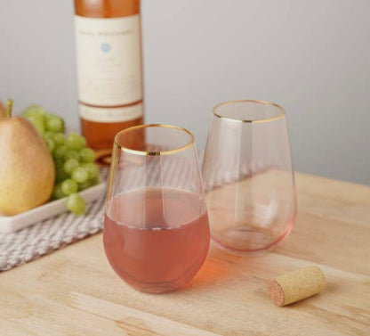 Rose Crystal Wine Glasses