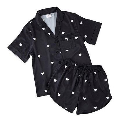 Black Hearts Short PJ Set