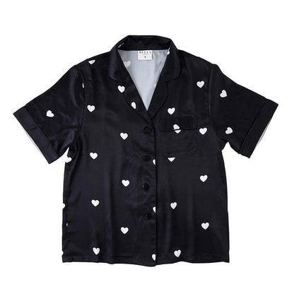Black Hearts Short PJ Set