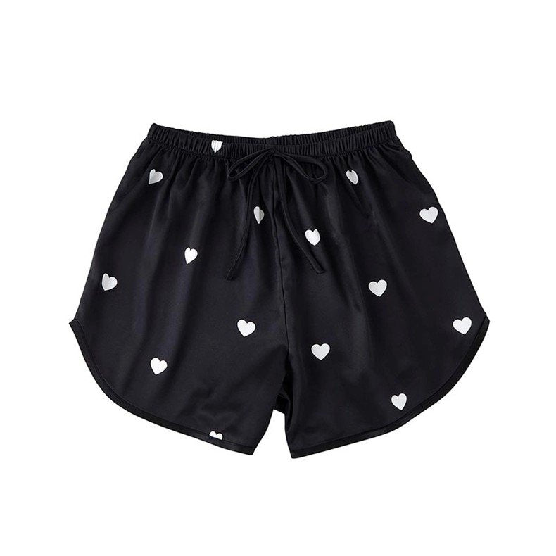 Black Hearts Short PJ Set